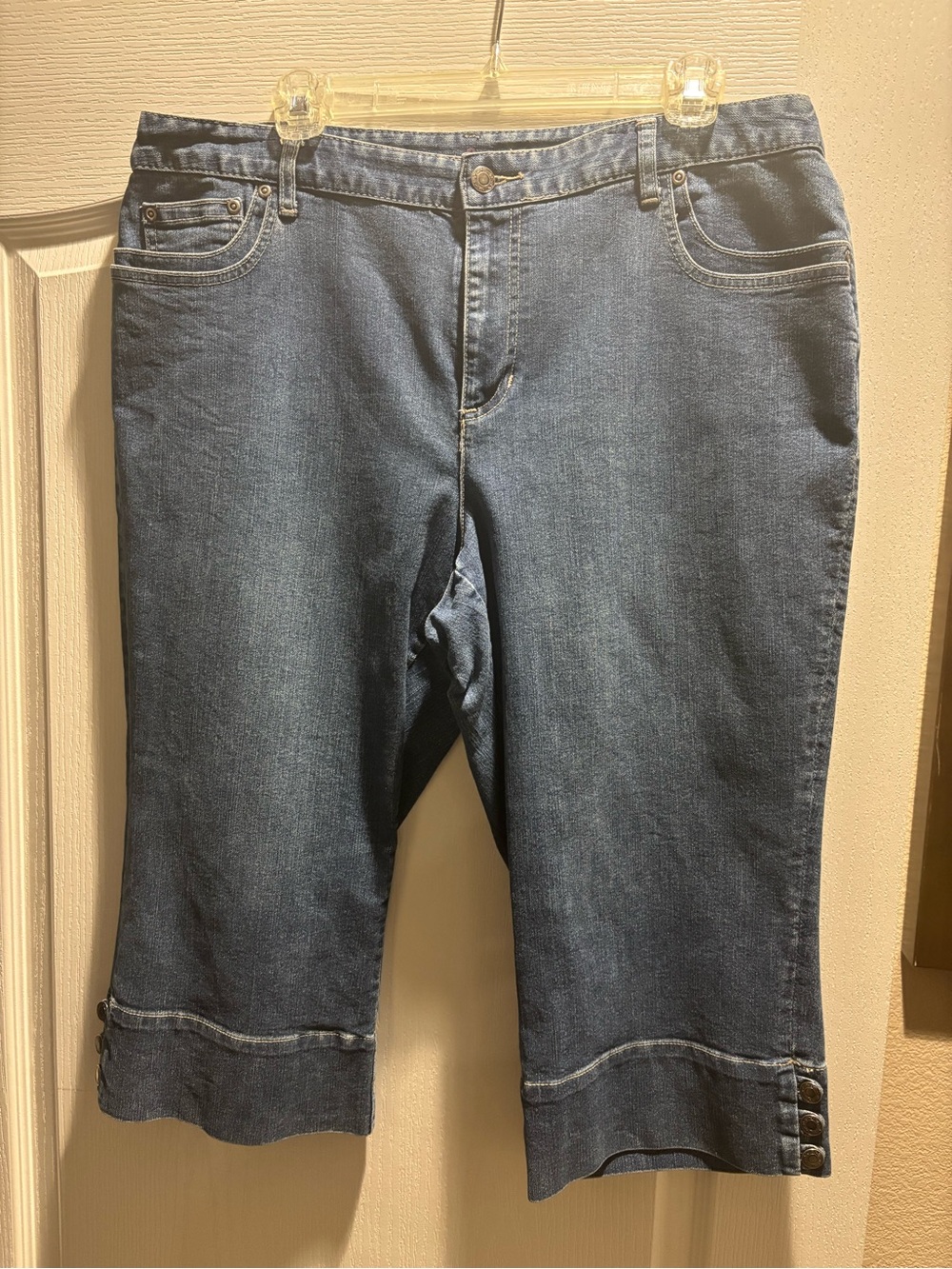 Style & Co. Midrise Dark Blue Cropped Denim Capris